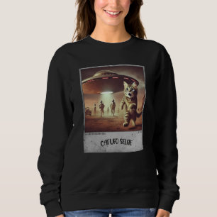 Moletom Cat UFO Selfie: Gatinho assustado (capuz de mulher