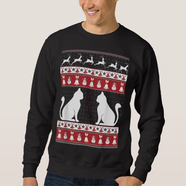 Moletom Cat Ugly Christmas Sweater Xmas (Frente)