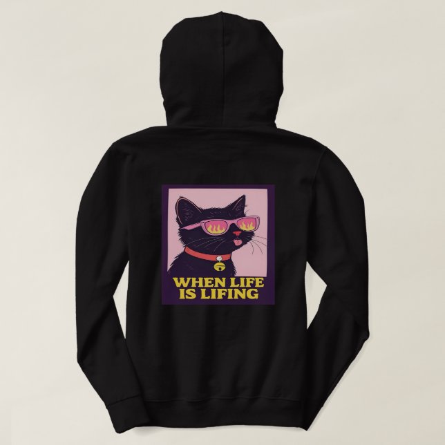 Moletom Cat Vibes Women Hoodie (Verso do Design)