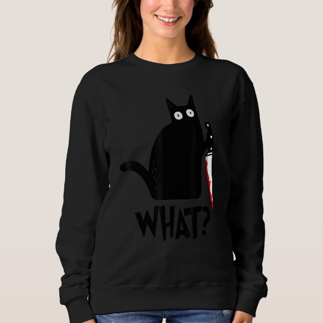 Moletom Cat What Black Ca (Frente)