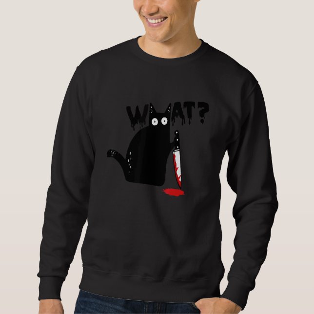 Moletom Cat What Black Cat Knife (Frente)