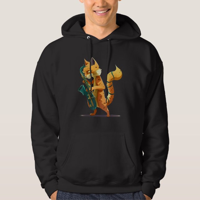 Moletom Cat with saxophone (Frente)