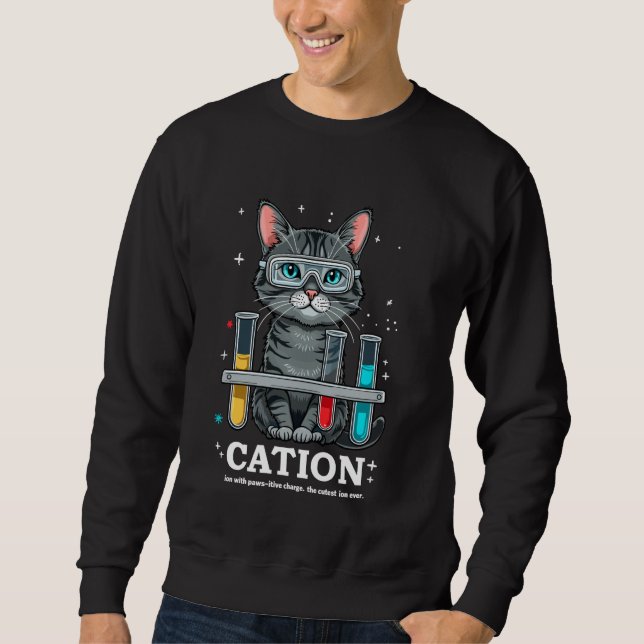 Moletom Cation Cat Chemist Engraçado Ciência Memória Cats  (Frente)