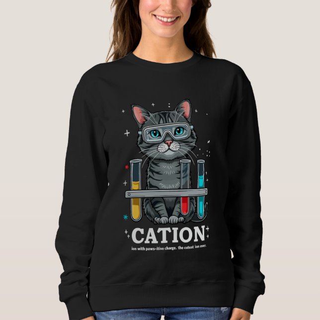 Moletom Cation Cat Chemist Engraçado Ciência Memória Cats  (Frente)