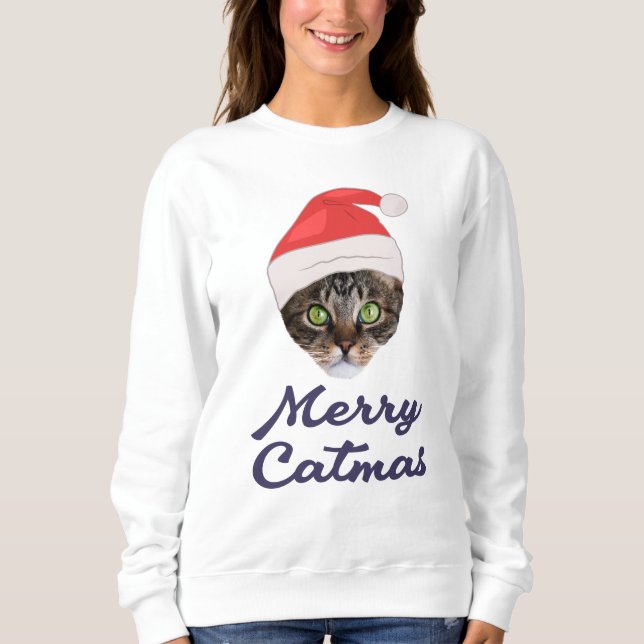 Moletom Catmas de feliz, Convite para Papai Noel de Natal (Frente)