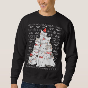 Moletom Catmas Tree Ugly Christmas Sweater Engraçado Xmas 