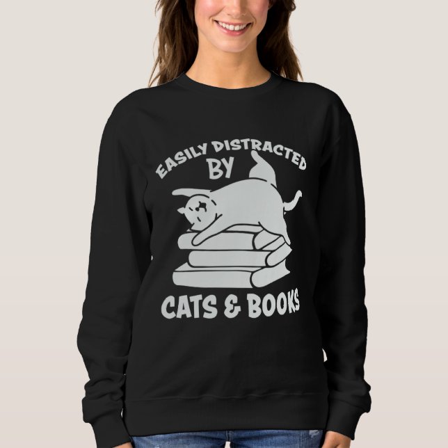 Moletom Cats And Books   Cute Cat Owner Cat  Cat Mom (Frente)