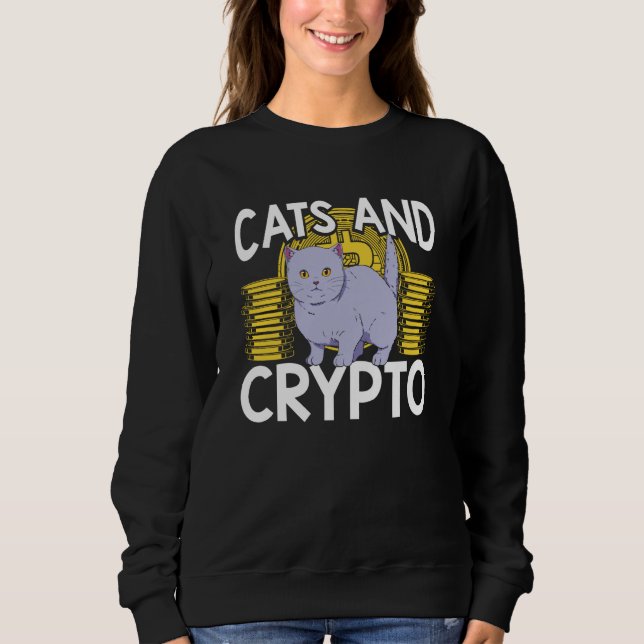 Moletom Cats And Crypto Cryptocurrency Blockchain Trader F (Frente)
