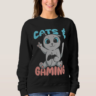 Moletom Cats And Gaming Loves Playing Video Games Cute Gam