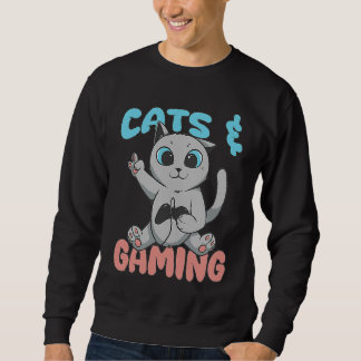 Moletom Cats And Gaming Loves Playing Video Games Cute Gam