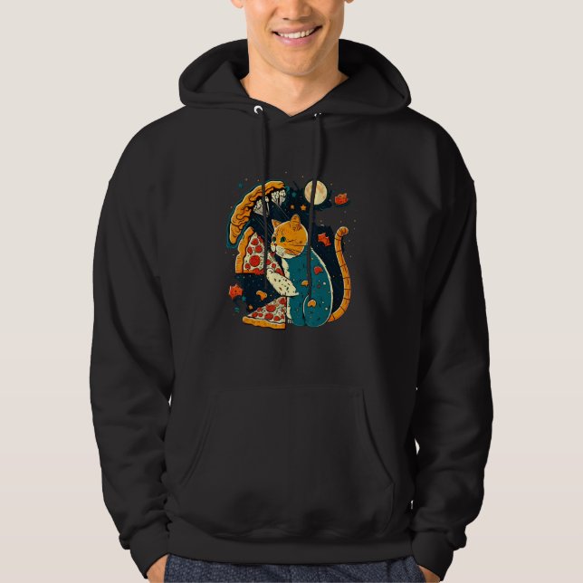 Moletom Cats And Pizza Funny Design Cat Lovers Pizza Lover (Frente)