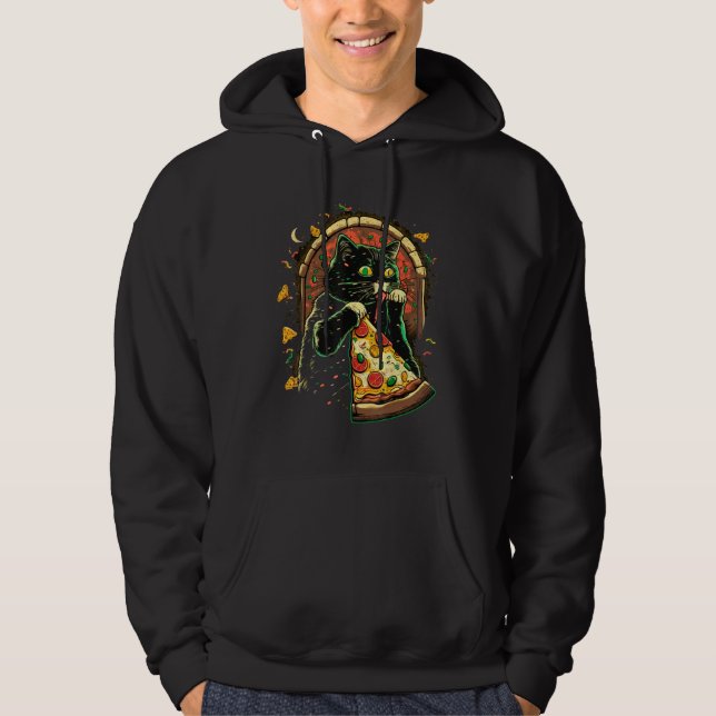 Moletom Cats And Pizza Funny Design Cat Lovers Pizza Lover (Frente)
