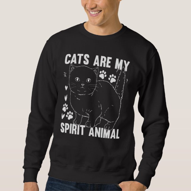 Moletom Cats Are My Spirit Animal I Cat Owner Cute Cat   (Frente)