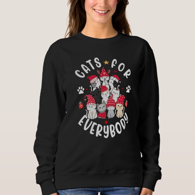 Moletom Cats For Everybody Christmas Cat  Xmas Women Santa (Frente)