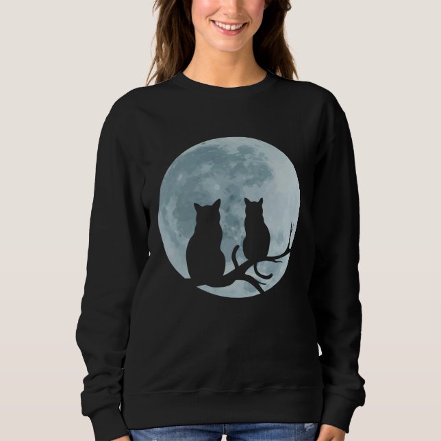 Moletom Cats Full Moon Cute Kitten Girls Cats Love (Frente)