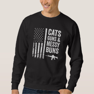 Moletom Cats Guns Mensageiros - Womens Usa Pro Gun Cat