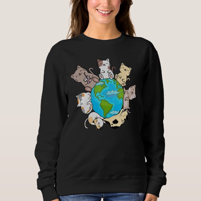 Moletom Cats On Earth I Cat  Cats on Earth  Cute Cats (Frente)