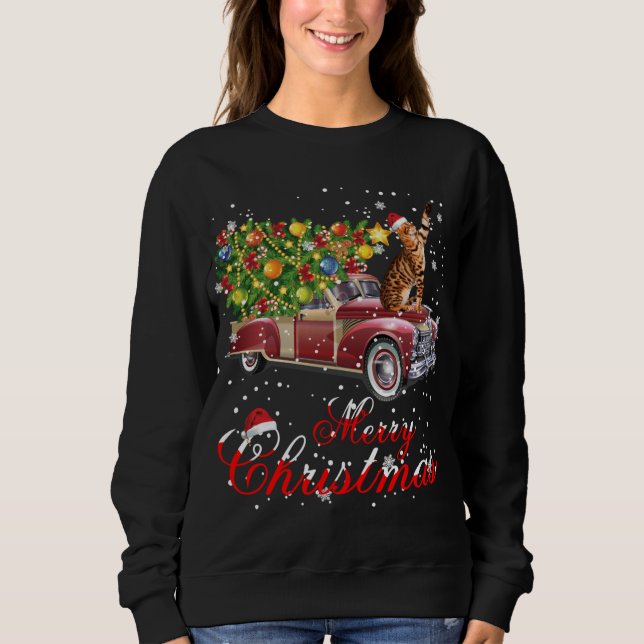 Moletom Cats Rides Red Truck Natal Pajama (Frente)