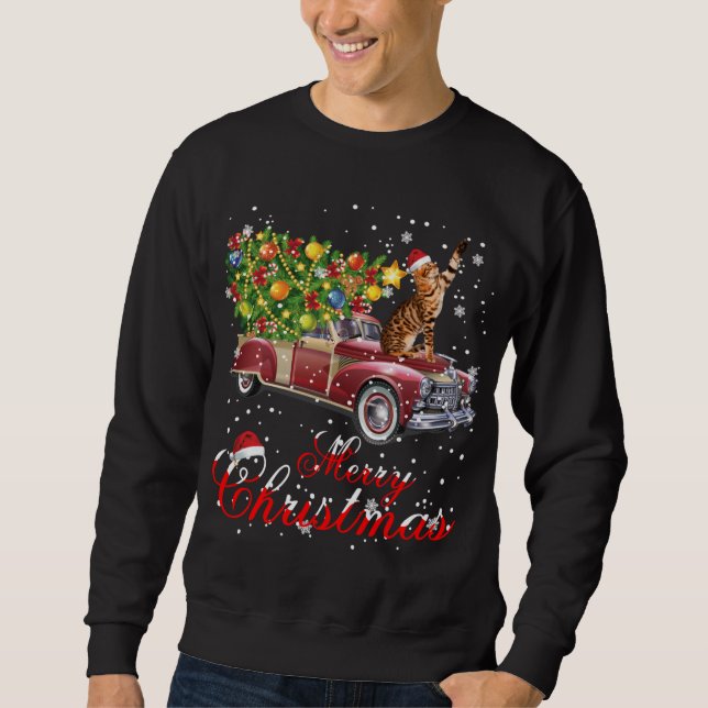Moletom Cats Rides Red Truck Natal Pajama (Frente)