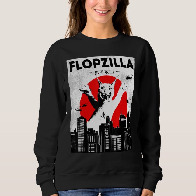 Moletom Catzilla big floppa meme Flopzilla Caracal Cat (Frente)