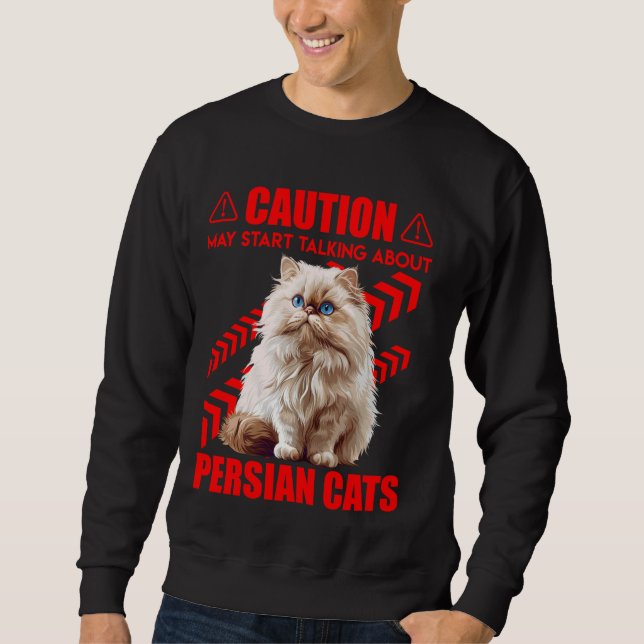 Moletom CAUÇÃO Gato Persa PODE COMEÇAR A FALAR SOBRE PERSI (Frente)