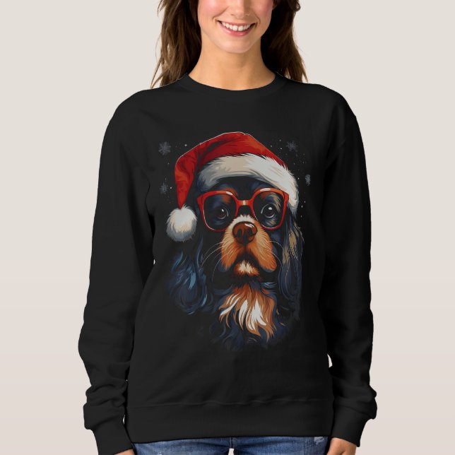 Moletom Cavaleiro de Natal Rei Charles Spaniel Dog Lover (Frente)