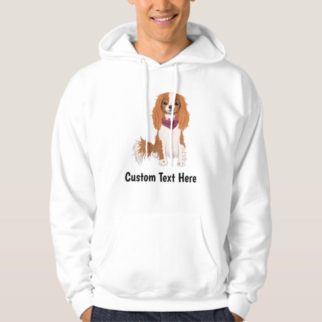 Moletom Cavaleiro Personalizado Rei Charles Spaniel Hoodie (Frente)