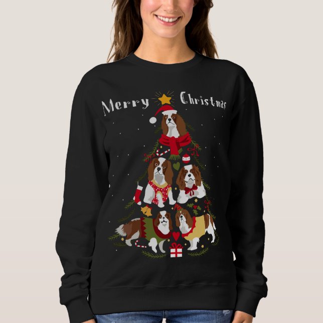 Moletom Cavalier King Charles Spaniel Árvore de Natal Xmas (Frente)