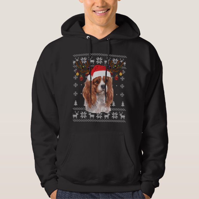 Moletom Cavalier King Charles Spaniel Christmas Reindeer P (Frente)