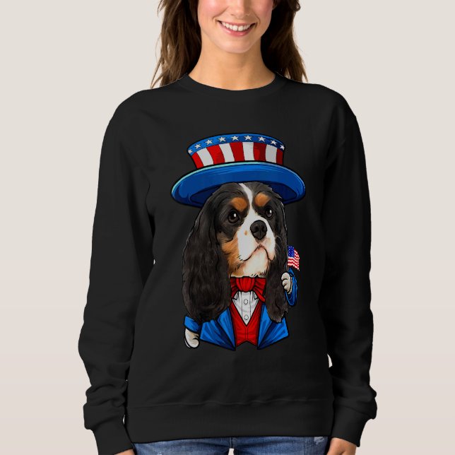 Moletom Cavalier King Charles Spaniel Dog 4 De Julho De Am (Frente)