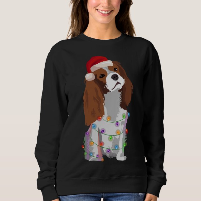 Moletom Cavalier King Charles Spaniel Natal Luzes Xma (Frente)