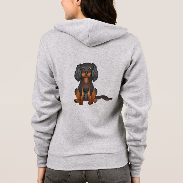 Moletom Cavalier King Charles Spaniel Preto e Castanho Sen (Verso)