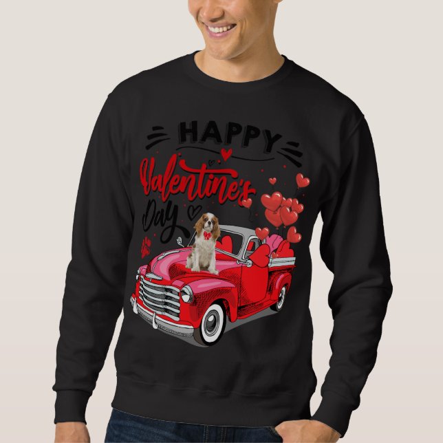 Moletom Cavalier King Charles Spaniel Red Truck Happy Vale (Frente)