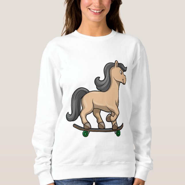 Moletom Cavalo como Patinador com skate (Frente)