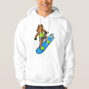 Moletom Cavalo como Snowboarder com Snowboard