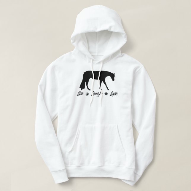 Moletom Cavalo de Prazer Ocidental Equestrian Live Laugh L (Frente do Design)