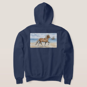 Moletom Cavalo islandês Fjara aquarela na praia