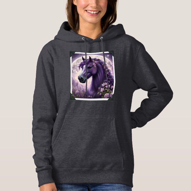 Moletom Cavalo Lua Fantasia Roxa, (Frente)