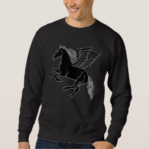 Moletom Cavalo Negro Com Asas Pegasus