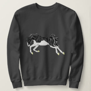 Moletom Cavalo Overo com Salpicos Preto e Branco