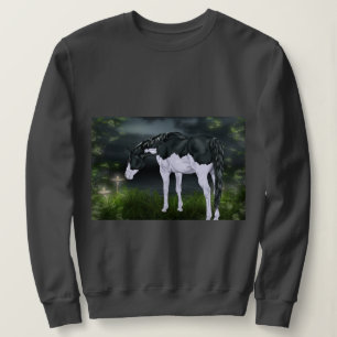 Moletom Cavalo preto e branco da pintura de Overo do
