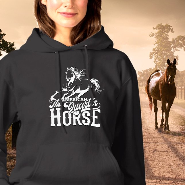 Moletom Cavalo Quarto Americano Cowgirl selvagem oeste oes (American quarter horse Cowgirl wild west western Hoodie)
