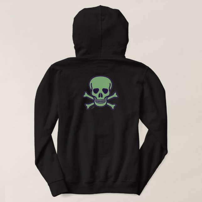 Moletom Cavalo verde, capuz preto (Verso do Design)