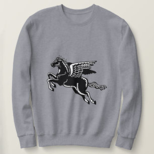 Moletom Cavalo Voador - Preto e Branco