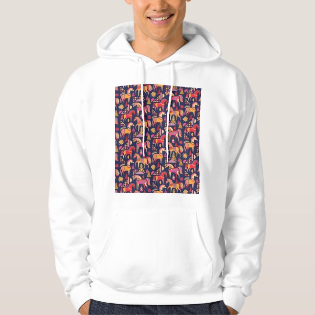 Moletom Cavalos escandinavos: Design decorativa sem costur (Frente)