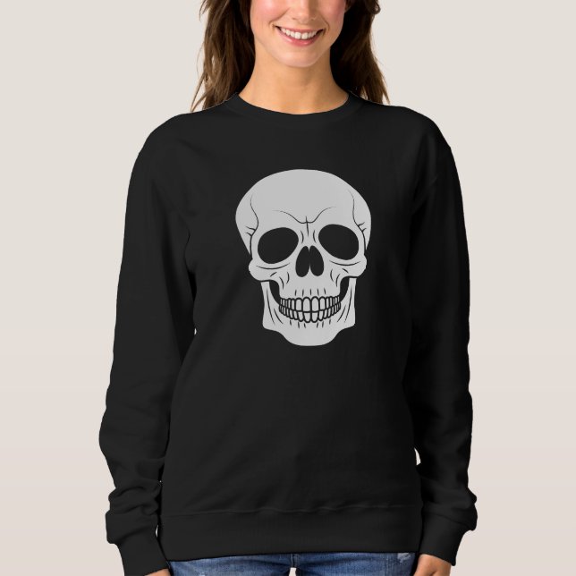 Moletom Caveira Assustadora Silhueta Simples Halloween Bra (Frente)