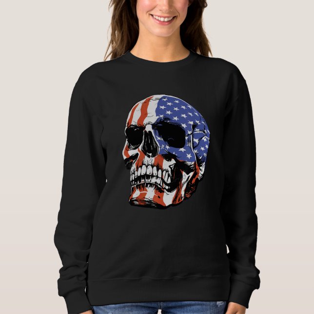 Moletom Caveira Bandeira EUA América (Frente)