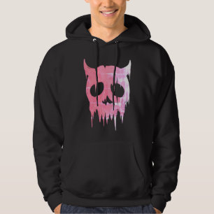 Moletom Caveira de Demônio Pingando em Rosa Neon