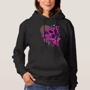 Moletom Caveira e Corvo Vaporwave Estética Retro de Hallow