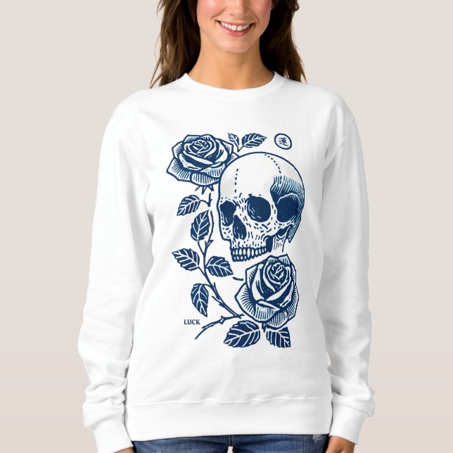 Moletom Caveira E Rosas (Frente)